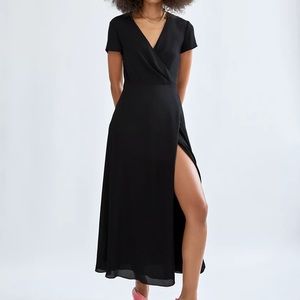 Babaton Slit Wrap Dress Size S